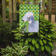 Load image into Gallery viewer, Bedlington Terrier St. Patrick's Day Shamrock Portrait Garden Flag – Decorative Outdoor Yard Flag
