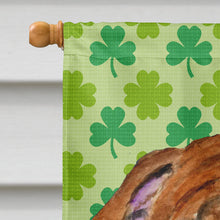 Load image into Gallery viewer, Bulldog English St. Patrick's Day Shamrock Flag Canvas House Size
