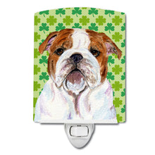 Load image into Gallery viewer, Bulldog English St. Patrick's Day Shamrock Portrait Ceramic Night Light SS4415CNL