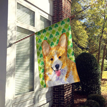 Load image into Gallery viewer, Corgi St. Patrick's Day Shamrock Portrait Flag Canvas House Size