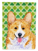 Load image into Gallery viewer, Corgi St. Patrick's Day Shamrock Portrait Garden Flag – Decorative Outdoor Yard Flag