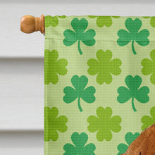 Load image into Gallery viewer, Dachshund St. Patrick's Day Shamrock Portrait Flag Canvas House Size