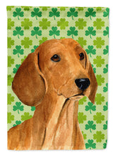 Load image into Gallery viewer, Dachshund St. Patrick's Day Shamrock Portrait Flag Canvas House Size