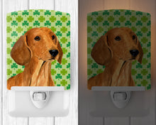 Load image into Gallery viewer, Dachshund St. Patrick's Day Shamrock Portrait Ceramic Night Light SS4418CNL