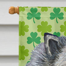 Load image into Gallery viewer, Keeshond St. Patrick's Day Shamrock Portrait Flag Canvas House Size