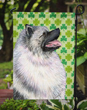 Load image into Gallery viewer, Keeshond St. Patrick's Day Shamrock Portrait Garden Flag – Decorative Outdoor Yard Flag
