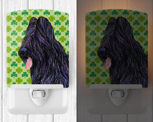 Load image into Gallery viewer, Briard St. Patrick's Day Shamrock Portrait Ceramic Night Light SS4420CNL