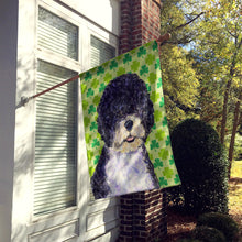Load image into Gallery viewer, Portuguese Water Dog St. Patrick's Day Shamrock Portrait Flag Canvas House Size