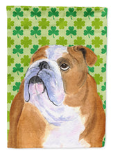 Load image into Gallery viewer, Bulldog English St. Patrick's Day Shamrock Flag Canvas House Size