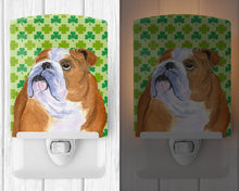 Load image into Gallery viewer, Bulldog English St. Patrick's Day Shamrock Portrait Ceramic Night Light SS4422CNL