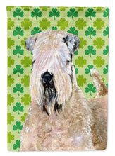 Load image into Gallery viewer, Wheaten Terrier Soft Coated St. Patrick's Day Shamrock Flag Canvas House Size