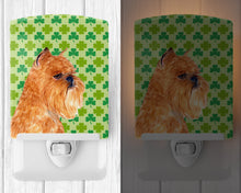 Load image into Gallery viewer, Brussels Griffon St. Patrick's Day Shamrock Portrait Ceramic Night Light SS4425CNL