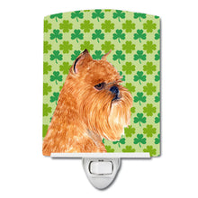 Load image into Gallery viewer, Brussels Griffon St. Patrick's Day Shamrock Portrait Ceramic Night Light SS4425CNL