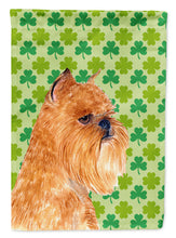 Load image into Gallery viewer, Brussels Griffon St. Patrick's Day Shamrock Portrait Garden Flag – Decorative Outdoor Yard Flag