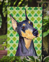 Load image into Gallery viewer, Doberman St. Patrick's Day Shamrock Portrait Garden Flag – Decorative Outdoor Yard Flag