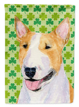 Load image into Gallery viewer, Bull Terrier St. Patrick's Day Shamrock Portrait Flag Canvas House Size
