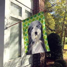 Load image into Gallery viewer, Bearded Collie St. Patrick's Day Shamrock Portrait Flag Canvas House Size