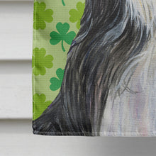 Load image into Gallery viewer, Bearded Collie St. Patrick's Day Shamrock Portrait Flag Canvas House Size