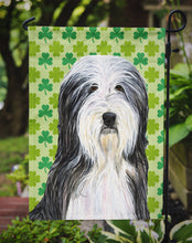 Load image into Gallery viewer, Bearded Collie St. Patrick's Day Shamrock Portrait Garden Flag – Decorative Outdoor Yard Flag