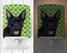 Load image into Gallery viewer, Australian Kelpie St. Patrick's Day Shamrock Portrait Ceramic Night Light SS4429CNL