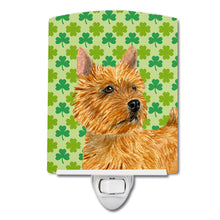 Load image into Gallery viewer, Norwich Terrier St. Patrick's Day Shamrock Portrait Ceramic Night Light SS4430CNL