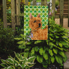 Load image into Gallery viewer, Norwich Terrier St. Patrick's Day Shamrock Portrait Garden Flag – Decorative Outdoor Yard Flag