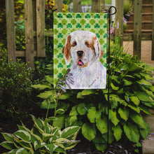 Load image into Gallery viewer, Clumber Spaniel St. Patrick's Day Shamrock Portrait Garden Flag – Decorative Outdoor Yard Flag