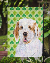 Load image into Gallery viewer, Clumber Spaniel St. Patrick's Day Shamrock Portrait Garden Flag – Decorative Outdoor Yard Flag