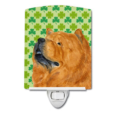 Load image into Gallery viewer, Chow Chow St. Patrick's Day Shamrock Portrait Ceramic Night Light SS4433CNL