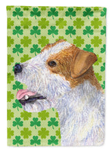 Load image into Gallery viewer, Jack Russell Terrier St. Patrick's Day Shamrock Portrait Flag Canvas House Size