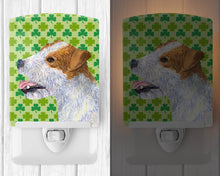 Load image into Gallery viewer, Jack Russell Terrier St. Patrick's Day Shamrock Portrait Ceramic Night Light SS4435CNL