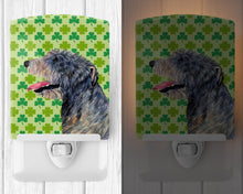 Load image into Gallery viewer, Irish Wolfhound St. Patrick's Day Shamrock Portrait Ceramic Night Light SS4437CNL