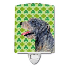 Load image into Gallery viewer, Irish Wolfhound St. Patrick's Day Shamrock Portrait Ceramic Night Light SS4437CNL