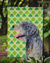 Load image into Gallery viewer, Irish Wolfhound St. Patrick's Day Shamrock Portrait Garden Flag – Decorative Outdoor Yard Flag