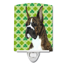 Load image into Gallery viewer, Boxer St. Patrick's Day Shamrock Portrait Ceramic Night Light SS4439CNL