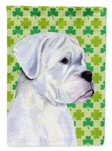 Load image into Gallery viewer, Boxer St. Patrick's Day Shamrock Portrait Garden Flag – Decorative Outdoor Yard Flag