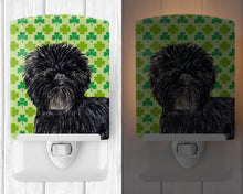 Load image into Gallery viewer, Affenpinscher St. Patrick's Day Shamrock Portrait Ceramic Night Light SS4442CNL
