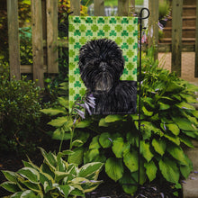 Load image into Gallery viewer, Affenpinscher St. Patrick's Day Shamrock Portrait Garden Flag – Decorative Outdoor Yard Flag