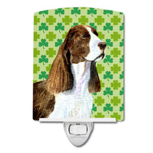Load image into Gallery viewer, Springer Spaniel St. Patrick's Day Shamrock Portrait Ceramic Night Light SS4444CNL