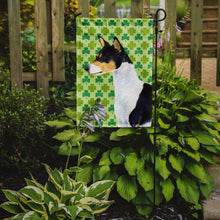Load image into Gallery viewer, Basenji St. Patrick's Day Shamrock Portrait Garden Flag – Decorative Outdoor Yard Flag