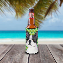 Load image into Gallery viewer, Boston Terrier St. Patrick's Day Shamrock Portrait Slim Can Hugger – Fun &amp; Functional Drink Coolers SS4447MUK