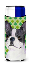 Load image into Gallery viewer, Boston Terrier St. Patrick's Day Shamrock Portrait Slim Can Hugger – Fun &amp; Functional Drink Coolers SS4447MUK