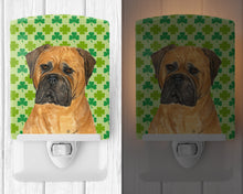 Load image into Gallery viewer, Bullmastiff St. Patrick's Day Shamrock Portrait Ceramic Night Light SS4448CNL
