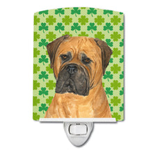 Load image into Gallery viewer, Bullmastiff St. Patrick's Day Shamrock Portrait Ceramic Night Light SS4448CNL