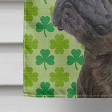 Load image into Gallery viewer, French Bulldog St. Patrick's Day Shamrock Flag Canvas House Size
