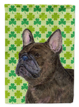 Load image into Gallery viewer, French Bulldog St. Patrick's Day Shamrock Flag Canvas House Size