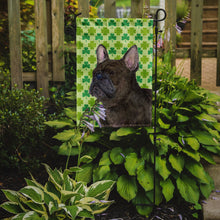 Load image into Gallery viewer, French Bulldog St. Patrick's Day Shamrock Portrait Garden Flag – Decorative Outdoor Yard Flag