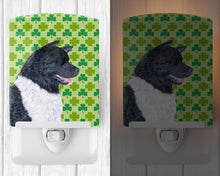 Load image into Gallery viewer, Akita St. Patrick's Day Shamrock Portrait Ceramic Night Light SS4452CNL