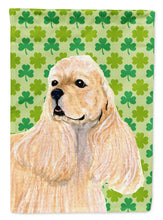 Load image into Gallery viewer, Cocker Spaniel St. Patrick's Day Shamrock Portrait Flag Canvas House Size