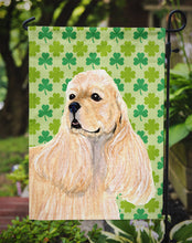 Load image into Gallery viewer, Cocker Spaniel St. Patrick's Day Shamrock Portrait Garden Flag – Decorative Outdoor Yard Flag